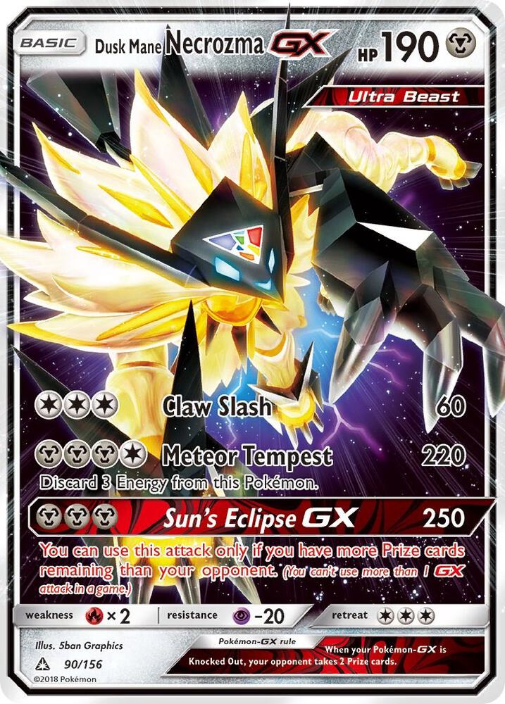 Dusk Mane Necrozma GX 90/156 card from SM - Ultra Prism