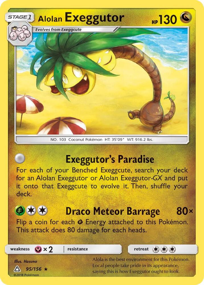 Alolan Exeggutor 95/156 card from SM - Ultra Prism