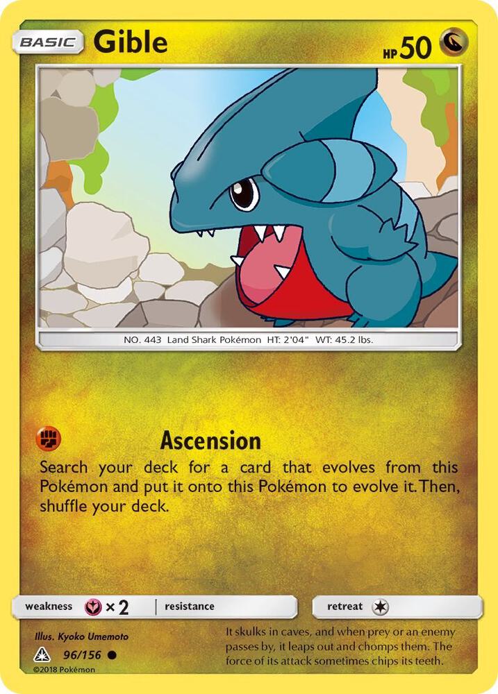 Gible (96) 96/156 card from SM - Ultra Prism