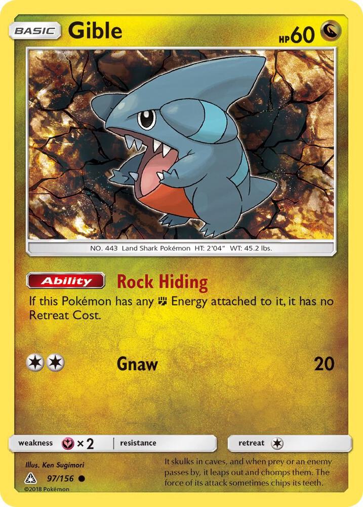 Gible (97) 97/156 card from SM - Ultra Prism