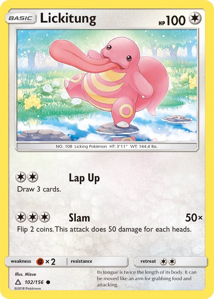 Lickitung 102/156 card from SM - Ultra Prism