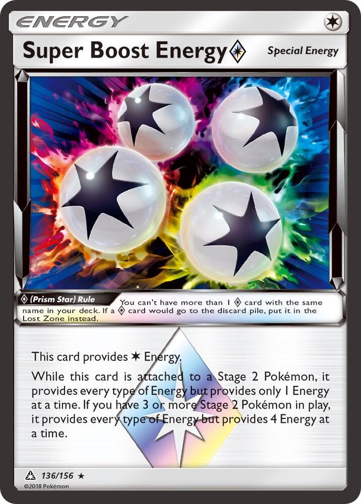 Super Boost Energy Prism Star 136/156 card from SM - Ultra Prism
