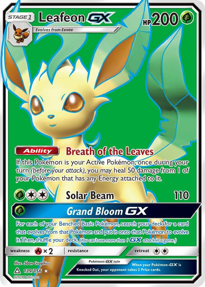 Leafeon GX (Full Art) 139/156 card from SM - Ultra Prism