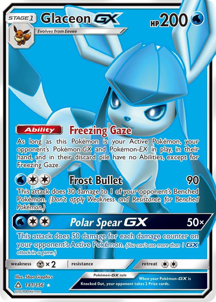 Glaceon GX (Full Art) 141/156 card from SM - Ultra Prism