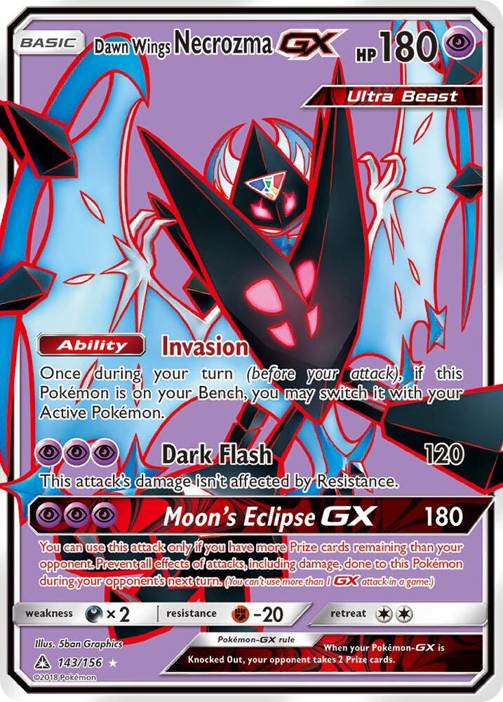Dawn Wings Necrozma GX (Full Art) 143/156 card from SM - Ultra Prism
