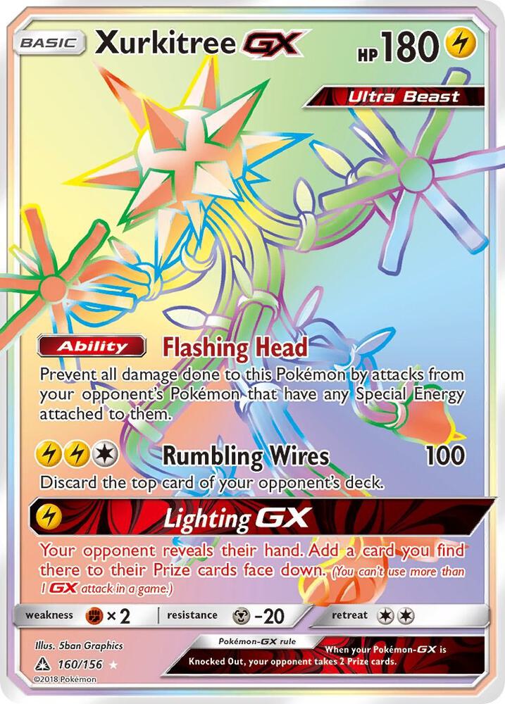 Xurkitree GX (Secret Rare) 160/156 card from SM - Ultra Prism