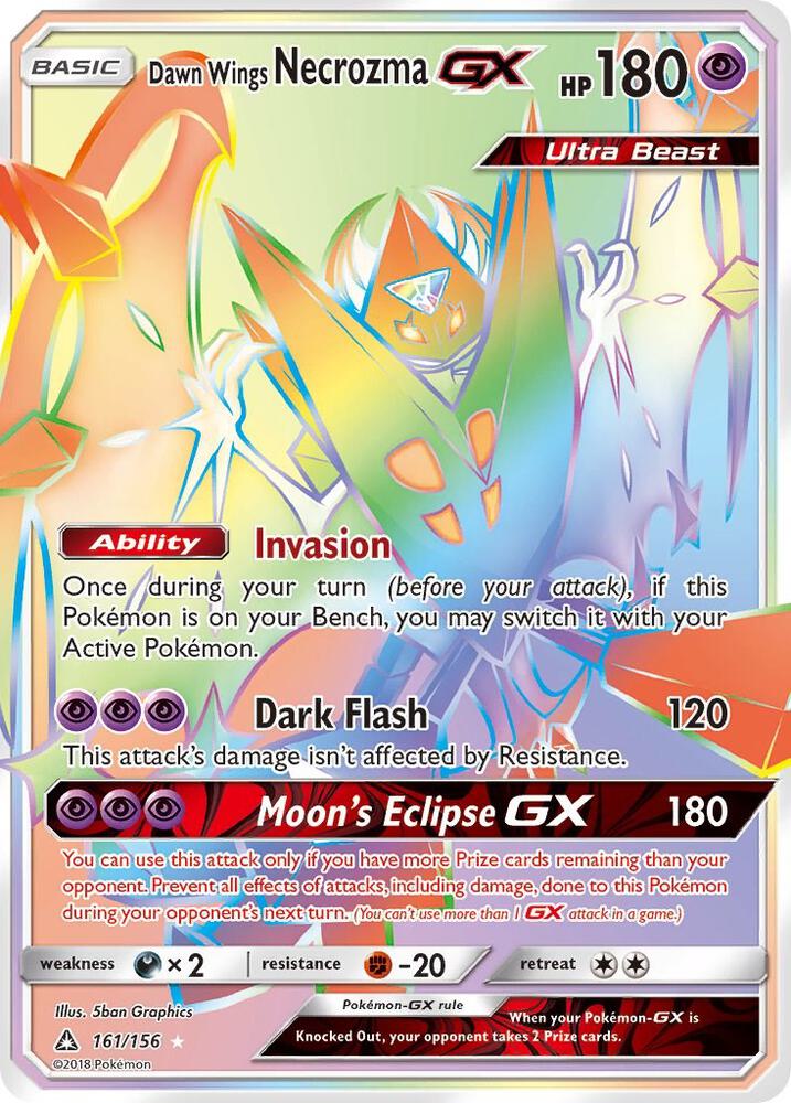 Dawn Wings Necrozma GX (Secret Rare) 161/156 card from SM - Ultra Prism