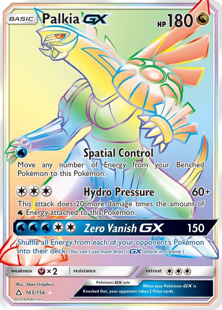 Palkia GX (Secret Rare) 165/156 card from SM - Ultra Prism