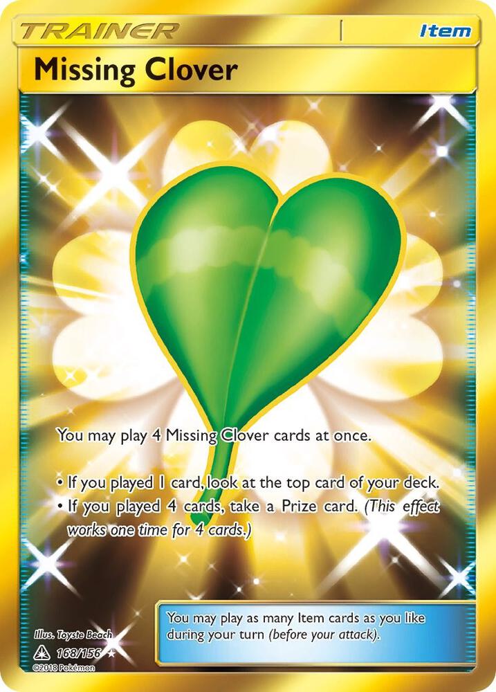 Missing Clover (Secret Rare) 168/156 card from SM - Ultra Prism