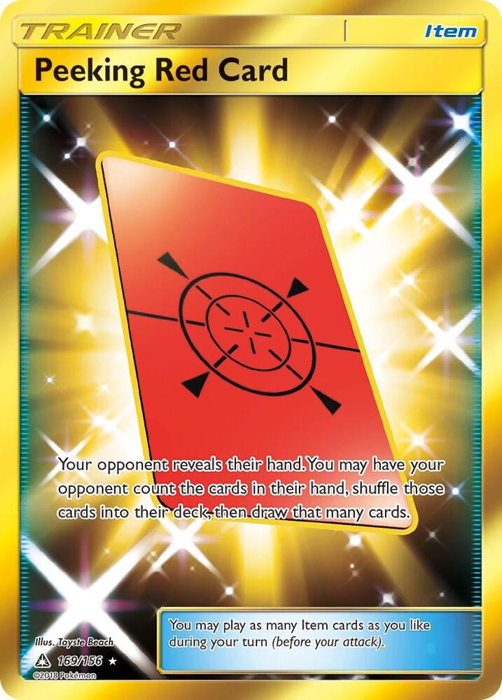 Peeking Red Card (Secret Rare) 169/156 card from SM - Ultra Prism