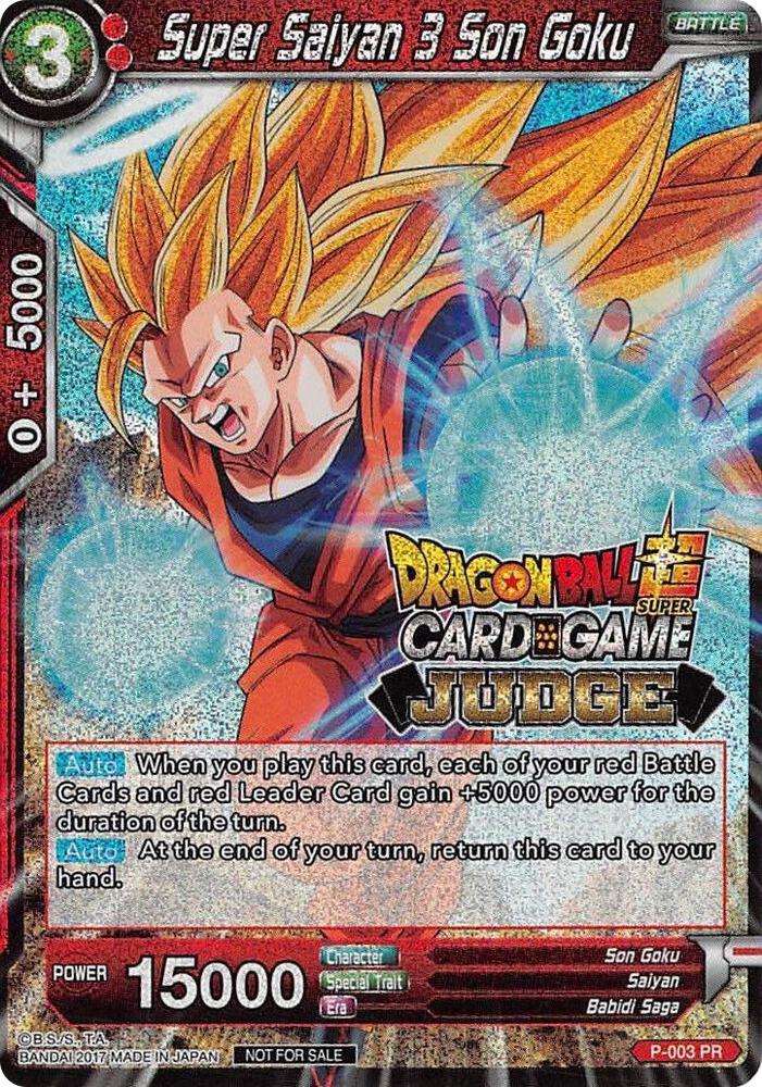 Super Saiyan 3 Son Goku P-003 card from Judge Promotion Cards