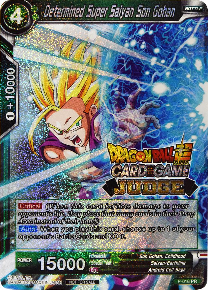 Determined Super Saiyan Son Gohan P-016 card from Judge Promotion Cards