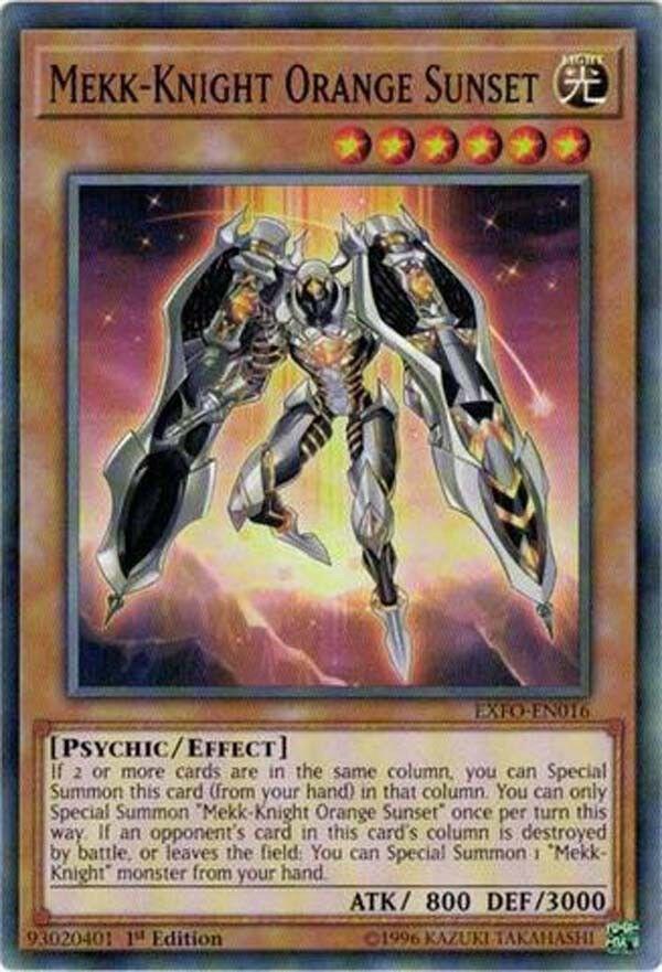 Mekk-Knight Orange Sunset EXFO-EN016 card from Extreme Force