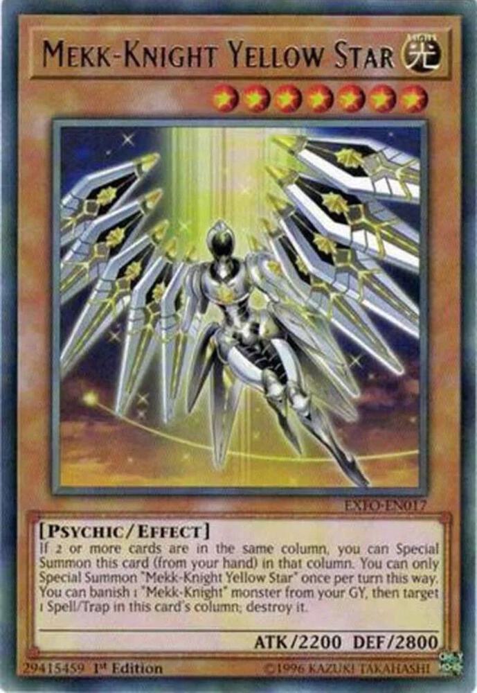 Mekk-Knight Yellow Star EXFO-EN017 card from Extreme Force