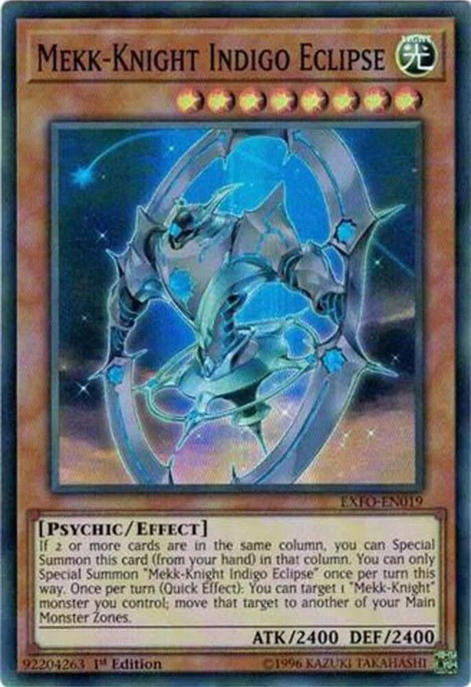 Mekk-Knight Indigo Eclipse EXFO-EN019 card from Extreme Force
