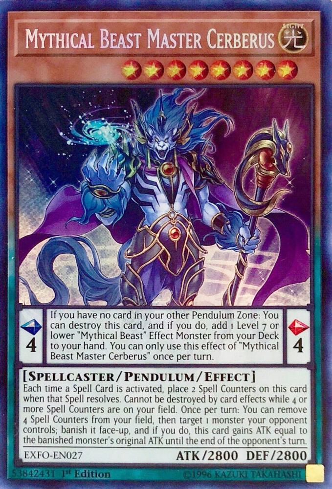 Mythical Beast Master Cerberus EXFO-EN027 card from Extreme Force