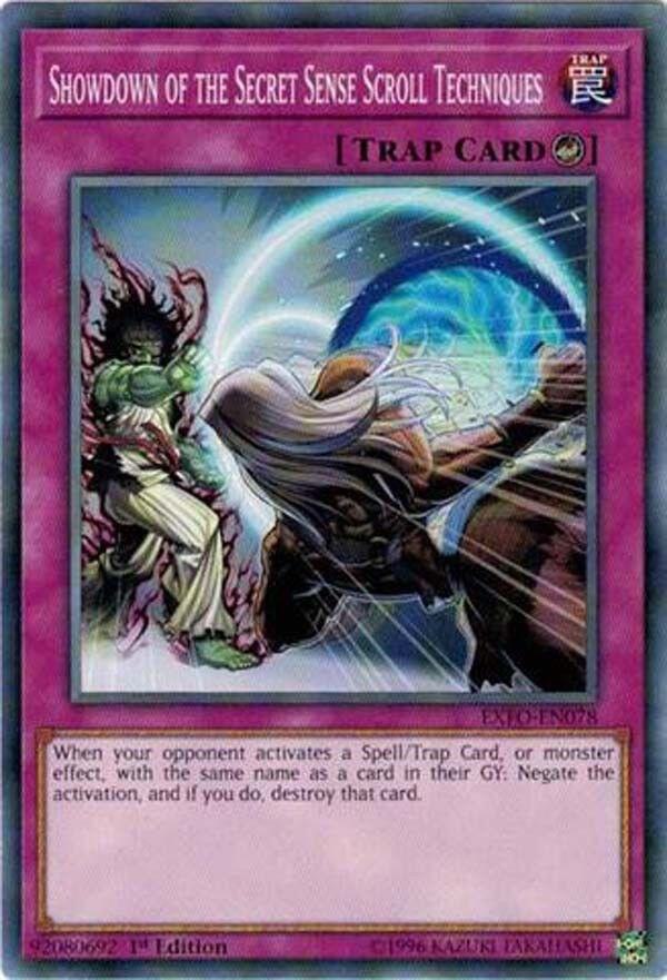 Showdown of the Secret Sense Scroll Techniques EXFO-EN078 card from Extreme Force