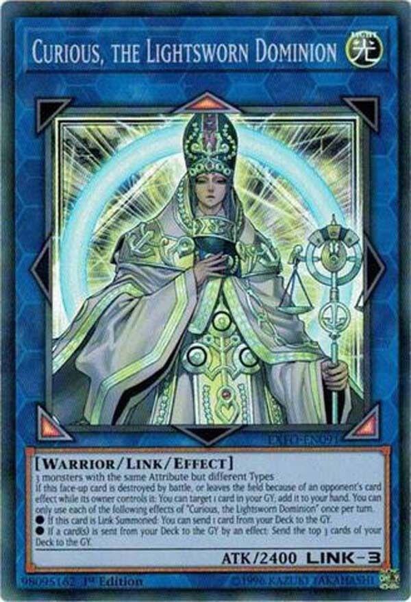 Curious, the Lightsworn Dominion EXFO-EN091 card from Extreme Force