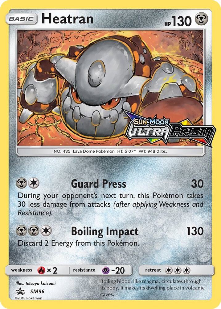 Heatran (Prerelease) SM96 card from SM Promos