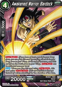 Awakened Warrior Bardock BT3-110 card from Cross Worlds