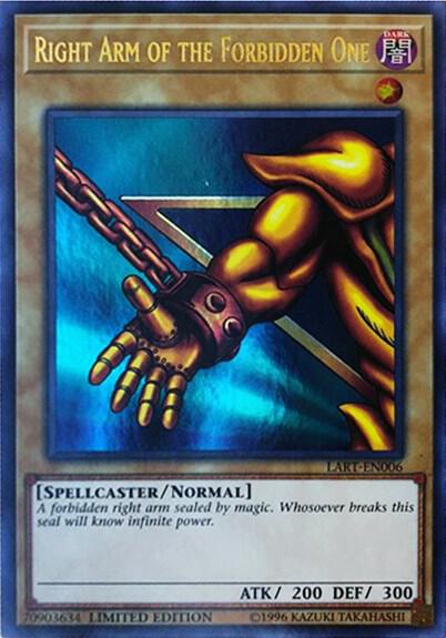 Right Arm of the Forbidden One LART-EN006 card from The Lost Art Promotion
