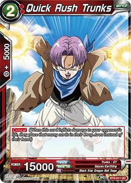 Quick Rush Trunks BT3-011 card from Cross Worlds