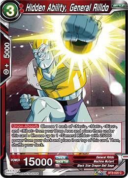 Hidden Ability, General Rilldo BT3-020 card from Cross Worlds