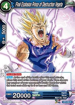 Final Explosion Prince of Destruction Vegeta BT3-036 card from Cross Worlds