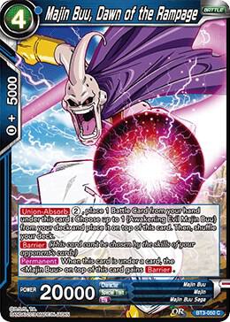 Majin Buu, Dawn of the Rampage BT3-050 card from Cross Worlds