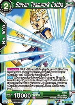 Saiyan Teamwork Cabba P-041 card from Promotion Cards