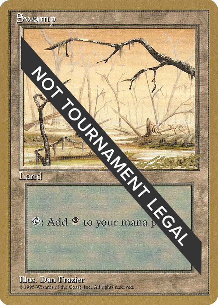 Swamp (B) - 1996 Leon Lindback (4ED) card from World Championship Decks