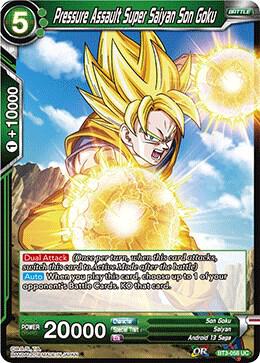 Pressure Assault Super Saiyan Son Goku BT3-058 card from Cross Worlds
