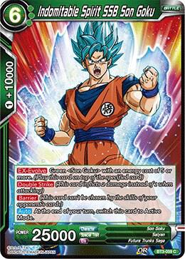 Indomitable Spirit SSB Son Goku BT3-059 card from Cross Worlds