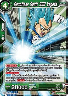 Dauntless Spirit SSB Vegeta BT3-060 card from Cross Worlds
