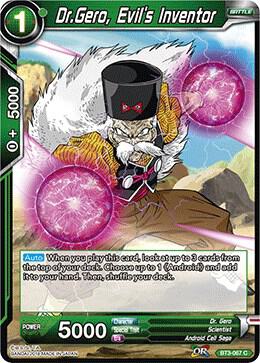 Dr. Gero, Evil's Inventor BT3-067 card from Cross Worlds