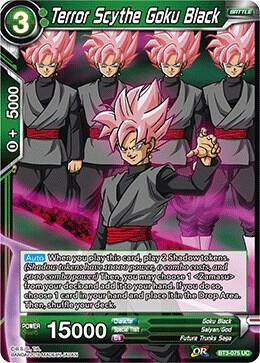 Terror Scythe Goku Black BT3-075 card from Cross Worlds