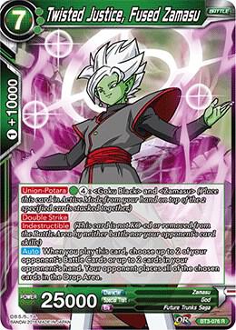 Twisted Justice, Fused Zamasu BT3-076 card from Cross Worlds