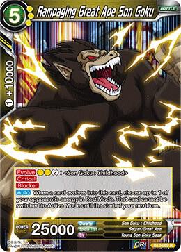 Rampaging Great Ape Son Goku BT3-089 card from Cross Worlds