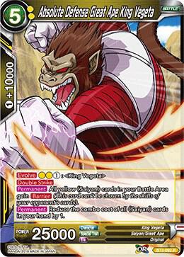 Absolute Defense Great Ape King Vegeta BT3-092 card from Cross Worlds