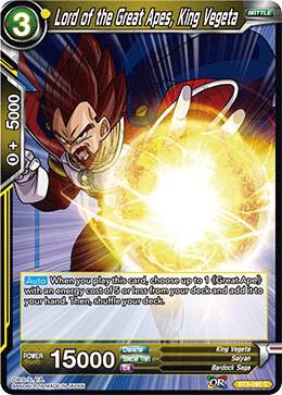 Lord of the Great Apes, King Vegeta BT3-093 card from Cross Worlds