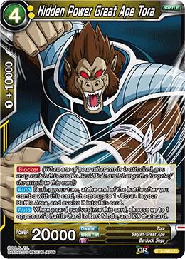 Hidden Power Great Ape Tora BT3-096 card from Cross Worlds