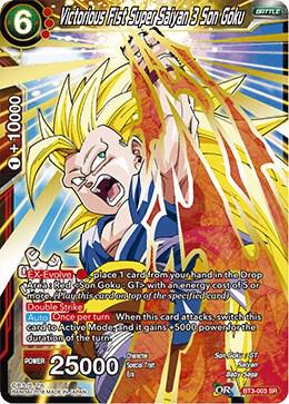 Victorious Fist Super Saiyan 3 Son Goku BT3-003 card from Cross Worlds