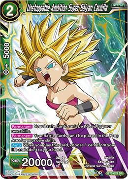 Unstoppable Ambition Super Saiyan Caulifla BT3-078 card from Cross Worlds