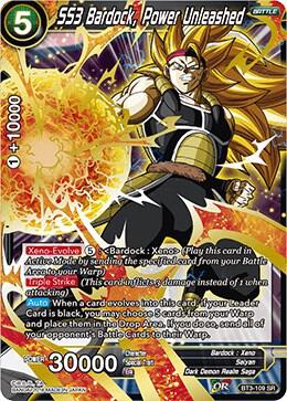 SS3 Bardock, Power Unleashed BT3-109 card from Cross Worlds
