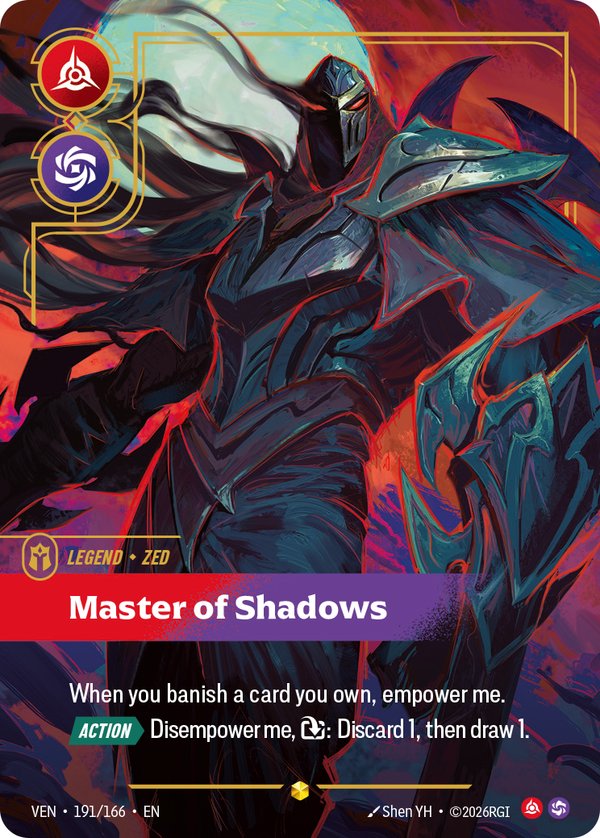Zed - Master of Shadows (Signature) 191*/166 card from Vendetta