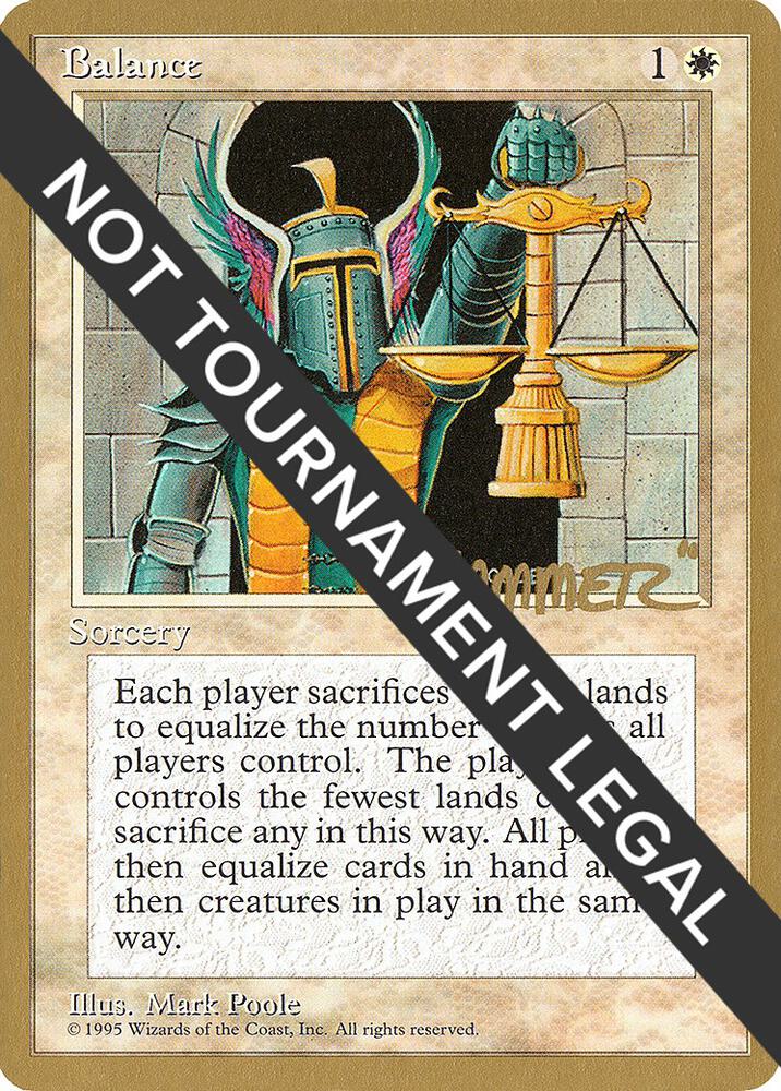 Balance - 1996 Shawn "Hammer" Regnier (4ED) card from World Championship Decks