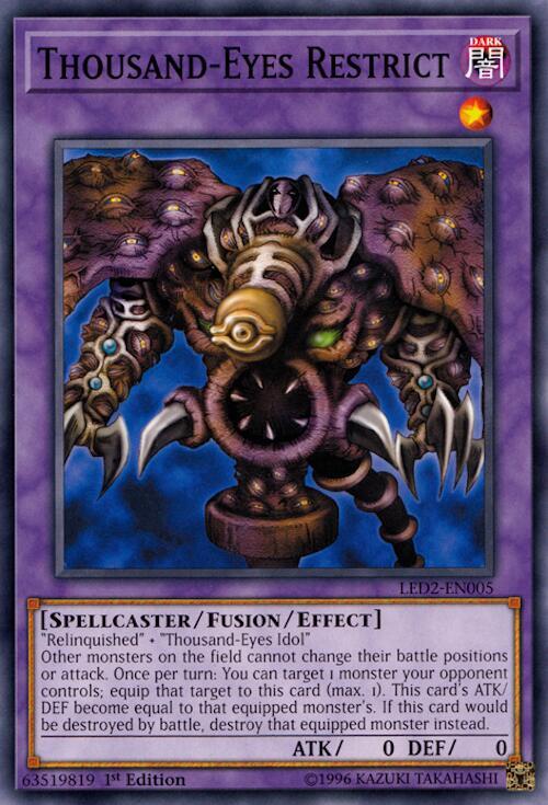 Thousand-Eyes Restrict LED2-EN005 card from Legendary Duelists: Ancient Millennium