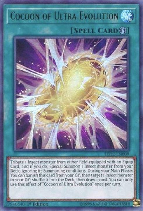 Cocoon of Ultra Evolution LED2-EN009 card from Legendary Duelists: Ancient Millennium