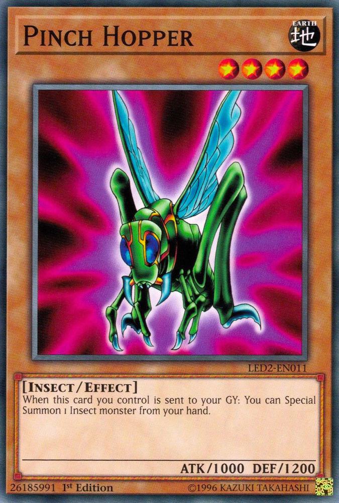 Pinch Hopper LED2-EN011 card from Legendary Duelists: Ancient Millennium