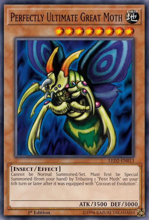 Perfectly Ultimate Great Moth LED2-EN013 card from Legendary Duelists: Ancient Millennium